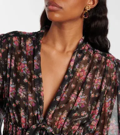 Dolce & Gabbana Floral shirred silk midi dress | Thumbnail 2