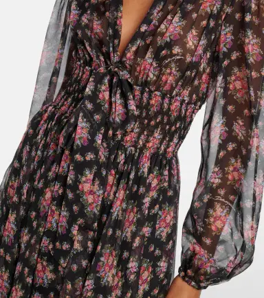 Dolce & Gabbana Floral shirred silk midi dress | Thumbnail 4