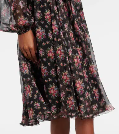 Dolce & Gabbana Floral shirred silk midi dress | Thumbnail 5