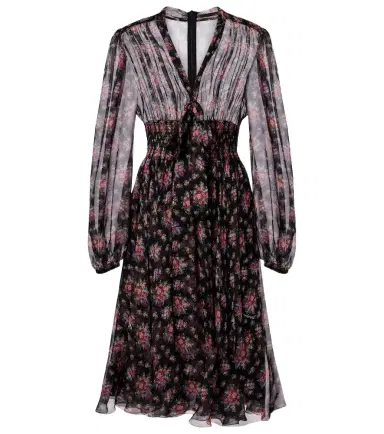 Dolce & Gabbana Floral shirred silk midi dress | Thumbnail 1