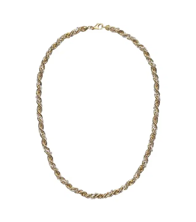 Yvonne Léon Corde Torsade 18kt gold and white gold necklace