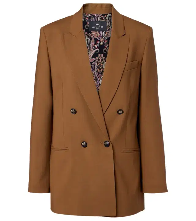 Etro Double-breasted wool-blend blazer