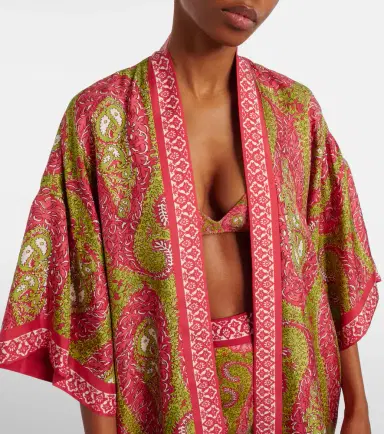 Etro Printed silk twill wrap jacket | Thumbnail 2