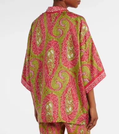 Etro Printed silk twill wrap jacket | Thumbnail 3