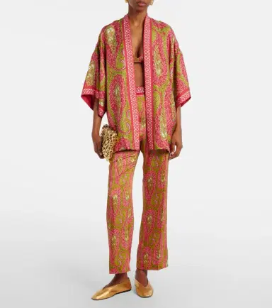 Etro Printed silk twill wrap jacket | Thumbnail 4