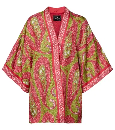 Etro Printed silk twill wrap jacket | Thumbnail 1