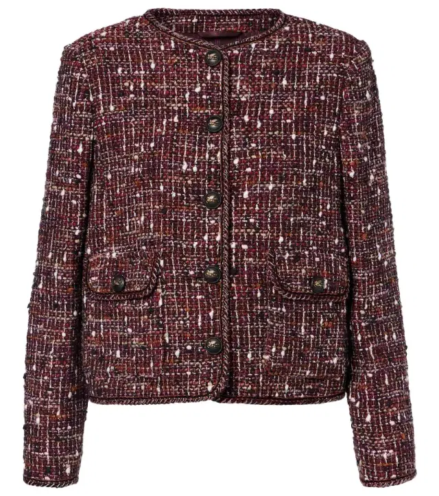 Etro Cropped cotton-blend bouclé jacket