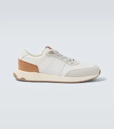 Tod's Leather and suede-trimmed sneakers | Thumbnail 3