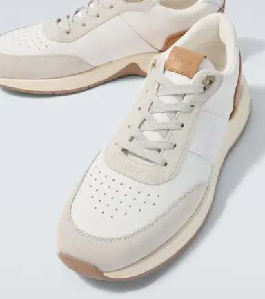 Tod's Leather and suede-trimmed sneakers | Thumbnail 4
