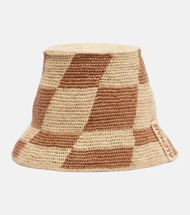 ALÉMAIS Alémais Checked raffia bucket hat | Thumbnail 2