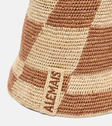 ALÉMAIS Alémais Checked raffia bucket hat | Thumbnail 3