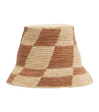 ALÉMAIS Alémais Checked raffia bucket hat | Thumbnail 1
