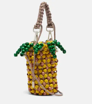 ALÉMAIS Alémais Pineapple Mini beaded top-handle bag | Thumbnail 3