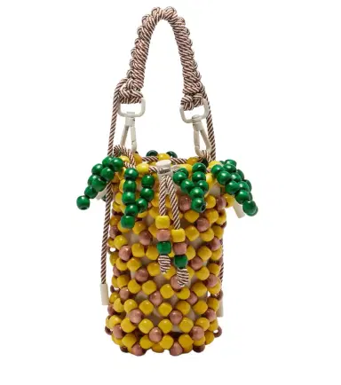 ALÉMAIS Alémais Pineapple Mini beaded top-handle bag | Thumbnail 1