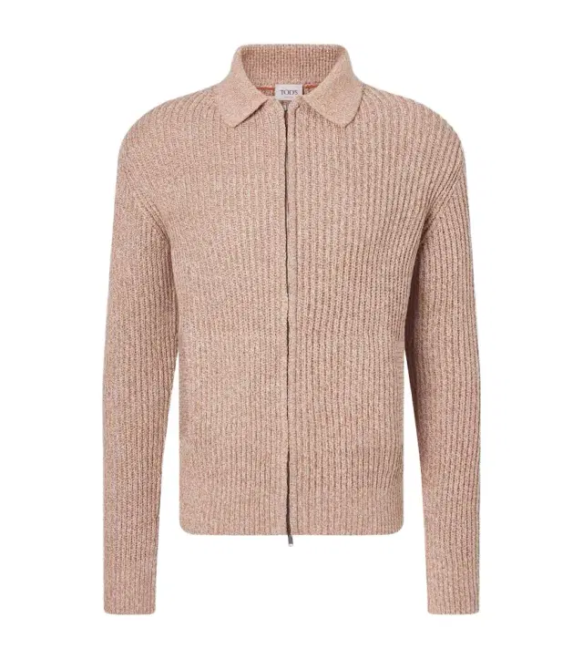 Tod's Cotton mouliné zip-up cardigan