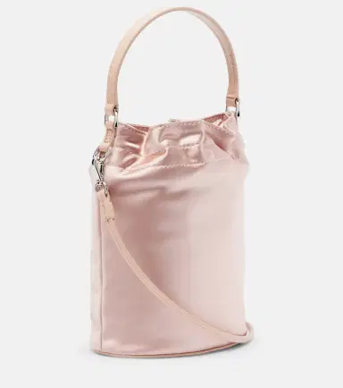 Staud Lila leather-trimmed satin bucket bag | Thumbnail 3 Staud Lila leather-trimmed satin bucket bag | Thumbnail 3