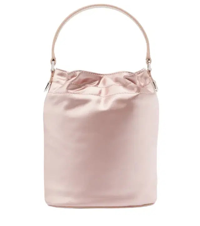 Staud Lila leather-trimmed satin bucket bag
