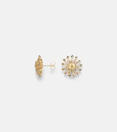 Sydney Evan Burst Large 14kt gold earrings with diamonds | Thumbnail 2