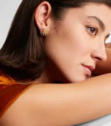 Sydney Evan Burst Large 14kt gold earrings with diamonds | Thumbnail 3