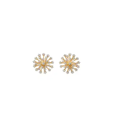 Sydney Evan Burst Large 14kt gold earrings with diamonds | Thumbnail 1