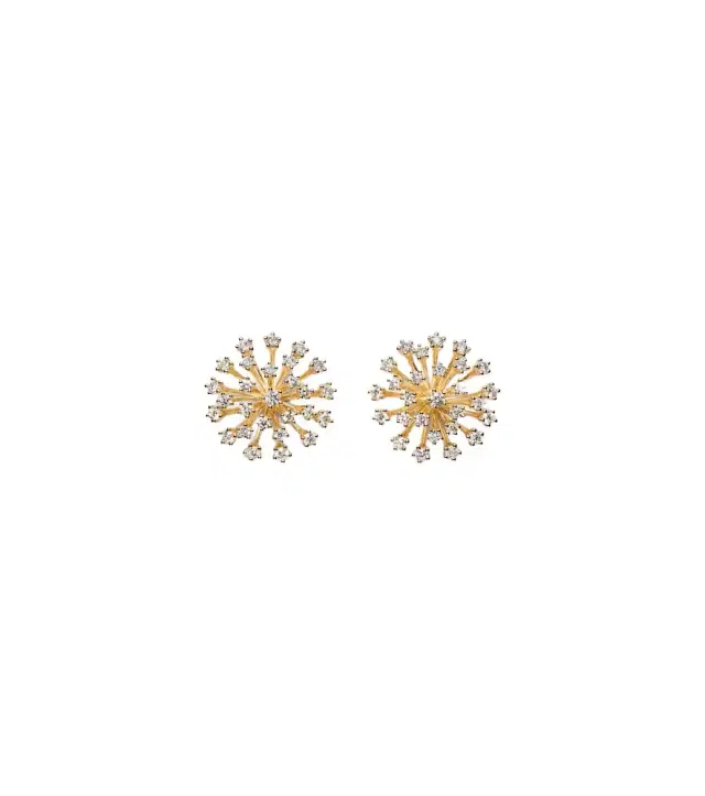 Sydney Evan Burst Large 14kt gold earrings with diamonds