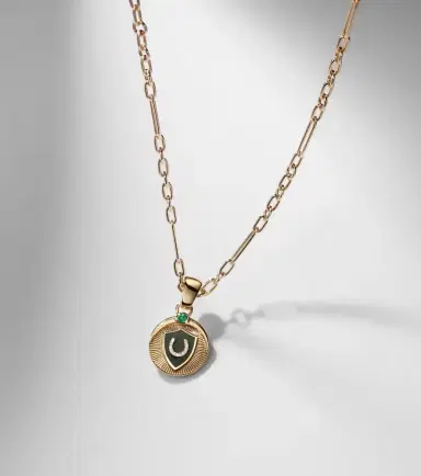FoundRae 18kt gold necklace with emerald and diamonds | Thumbnail 7