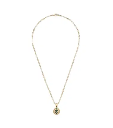 FoundRae 18kt gold necklace with emerald and diamonds | Thumbnail 1