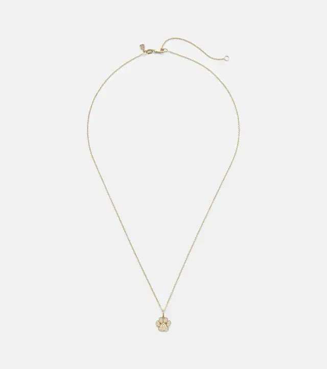 14kt gold charm necklace with diamonds