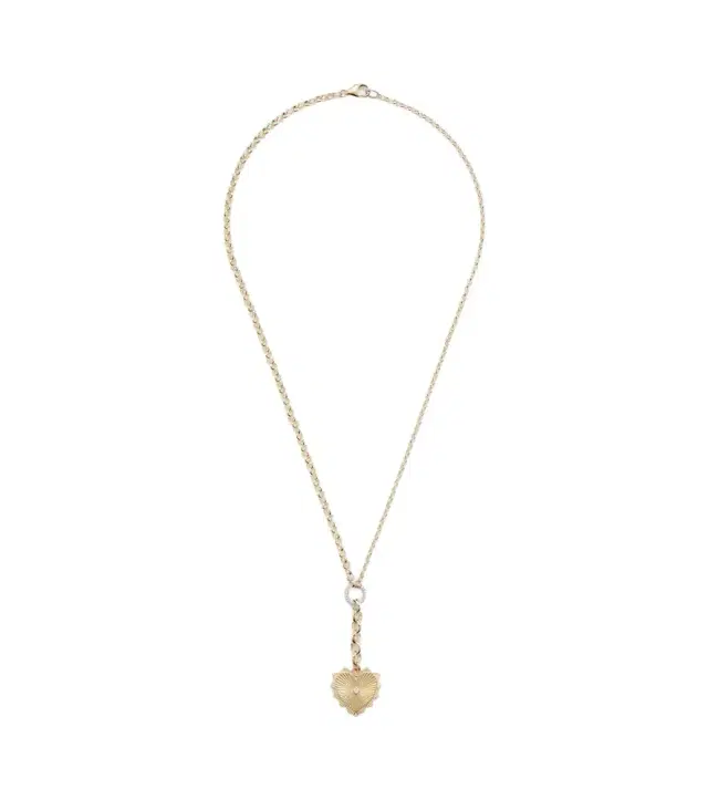 Radiating Heart 18kt gold pendant necklace with diamonds