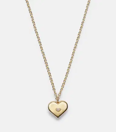 Sydney Evan Wallpaper Heart 14kt gold pendant necklace with diamonds | Thumbnail 3 Sydney Evan Wallpaper Heart 14kt gold pendant necklace with diamonds | Thumbnail 3
