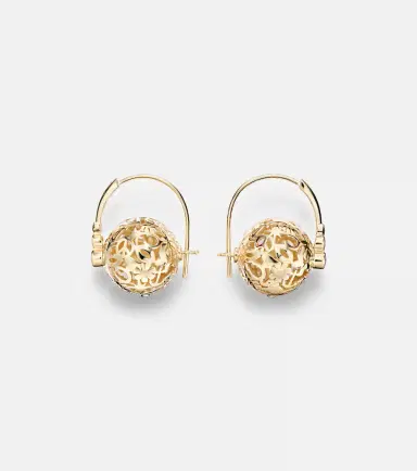 Sydney Evan Icon Wallpaper Bead 14kt gold earrings with diamonds | Thumbnail 2 Sydney Evan Icon Wallpaper Bead 14kt gold earrings with diamonds | Thumbnail 2