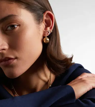Sydney Evan Icon Wallpaper Bead 14kt gold earrings with diamonds | Thumbnail 4 Sydney Evan Icon Wallpaper Bead 14kt gold earrings with diamonds | Thumbnail 4
