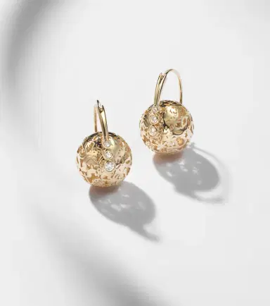 Sydney Evan Icon Wallpaper Bead 14kt gold earrings with diamonds | Thumbnail 5 Sydney Evan Icon Wallpaper Bead 14kt gold earrings with diamonds | Thumbnail 5