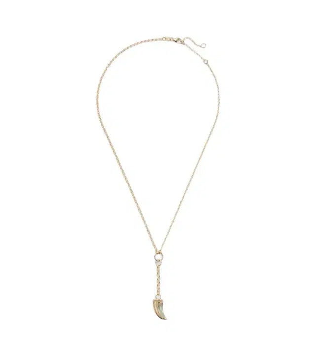 FoundRae 18kt gold necklace with prasiolite
