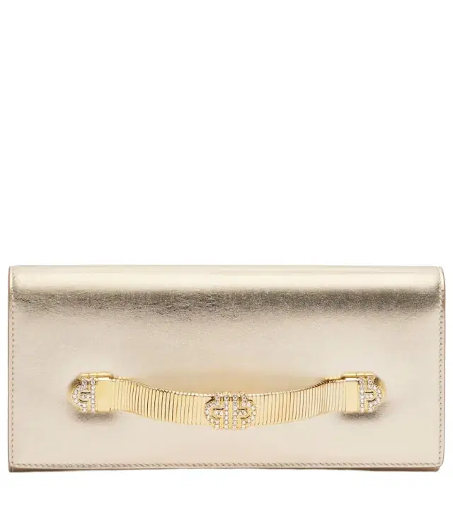 Tubogas embellished leather clutch