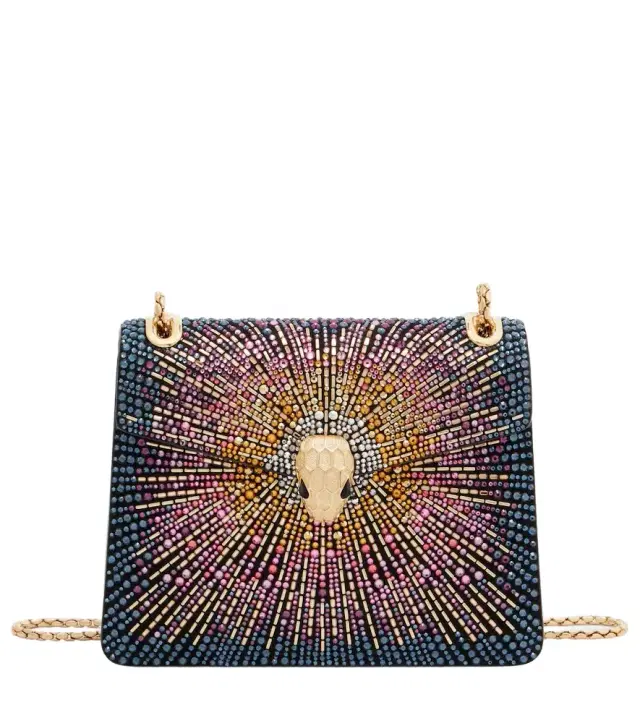 Serpenti Forever Small suede crossbody bag