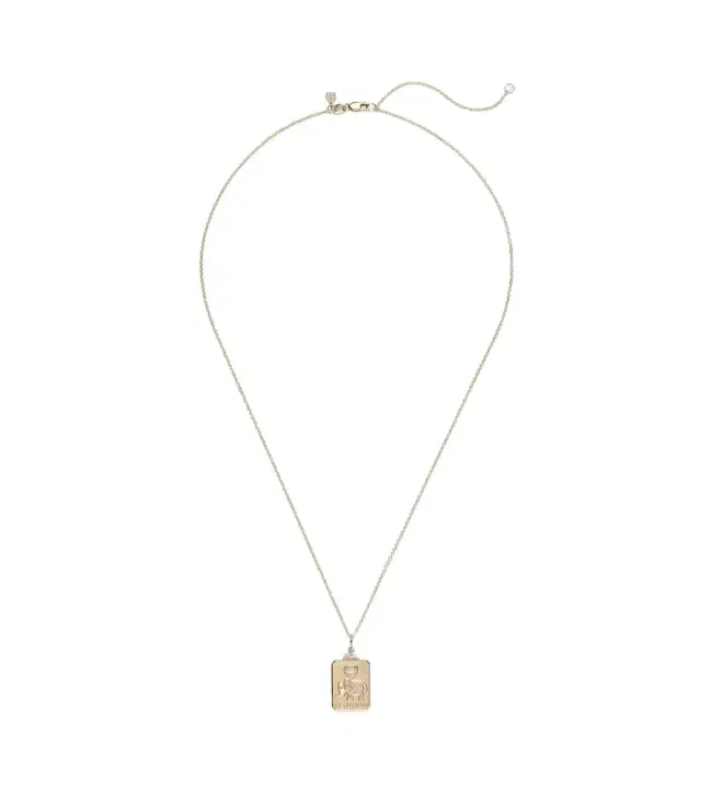 The Elephant Tarot Card 14kt gold pendant necklace with diamonds The Elephant Tarot Card 14kt gold pendant necklace with diamonds