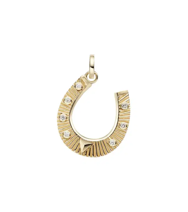 FoundRae 18kt gold pendant with diamonds