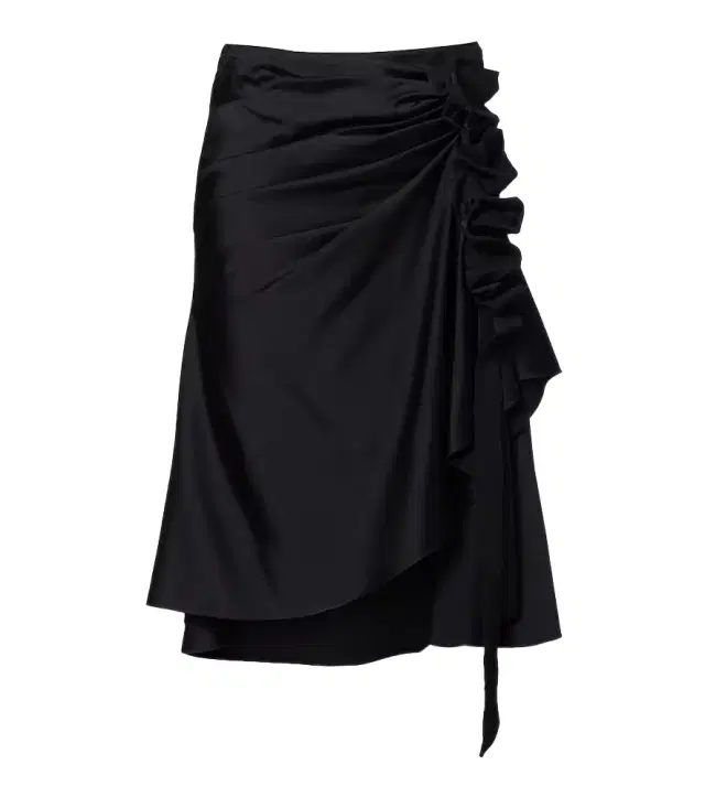 Gathered asymmetric midi skirt