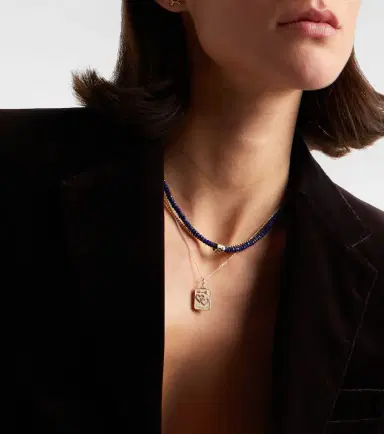 Sydney Evan The Lovers Tarot Card 14kt gold necklace with rubies and diamonds | Thumbnail 4
