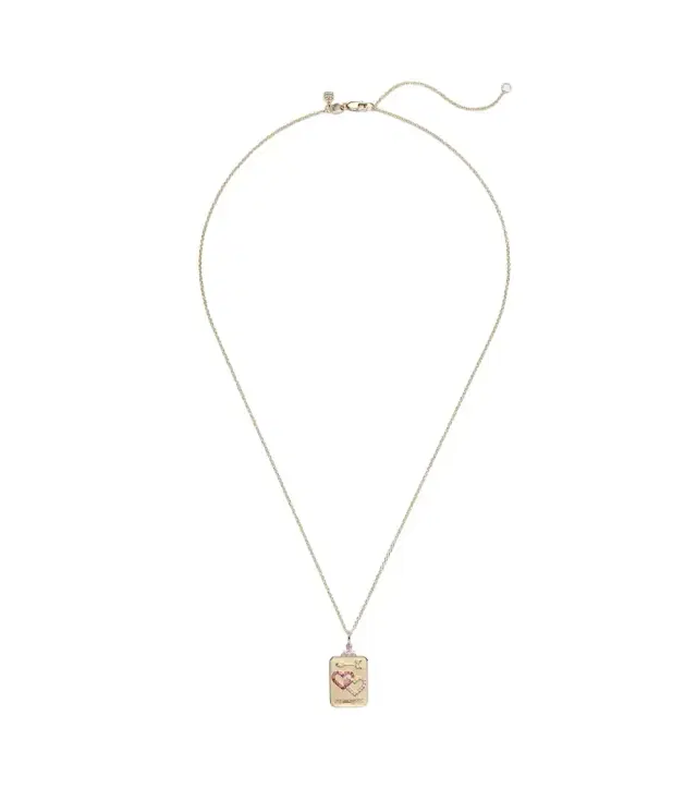 Sydney Evan The Lovers Tarot Card 14kt gold necklace with rubies and diamonds