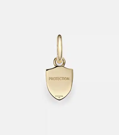 Foundrae Protection Petite Chubby 18kt gold single earring with diamonds | Thumbnail 2
