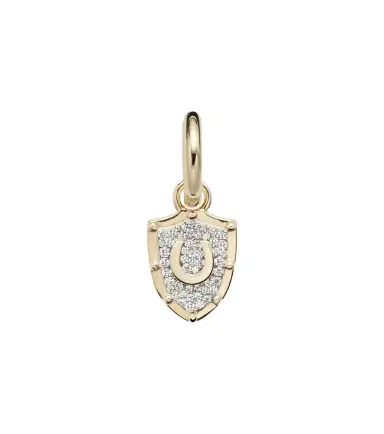 Foundrae Protection Petite Chubby 18kt gold single earring with diamonds | Thumbnail 1