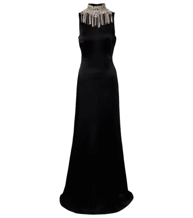 Embellished open-back gown