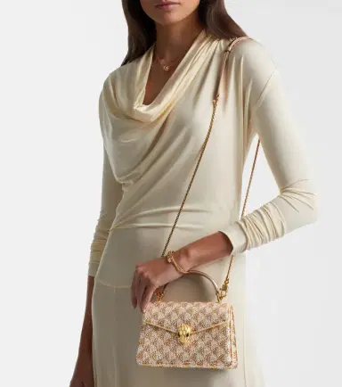 BVLGARI Serpenti Forever Mini embellished suede top-handle bag | Thumbnail 5
