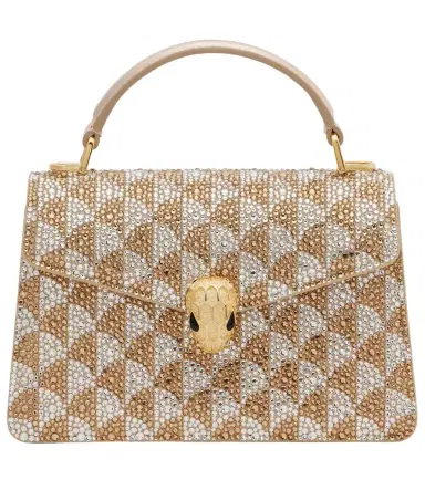 BVLGARI Serpenti Forever Mini embellished suede top-handle bag | Thumbnail 1