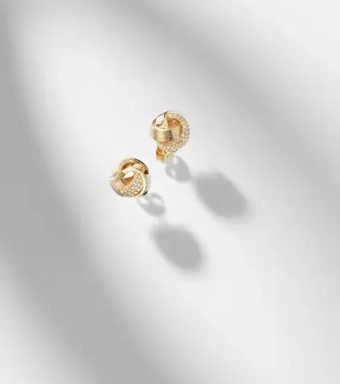 Sydney Evan Tri-Link 14kt gold earrings with diamonds | Thumbnail 5 Sydney Evan Tri-Link 14kt gold earrings with diamonds | Thumbnail 5