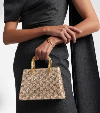 BVLGARI Serpentine Duo Small embellished suede top-handle bag | Thumbnail 2