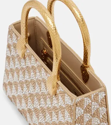 BVLGARI Serpentine Duo Small embellished suede top-handle bag | Thumbnail 3