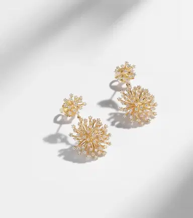Sydney Evan Burst 14kt gold drop earrings with diamonds | Thumbnail 5 Sydney Evan Burst 14kt gold drop earrings with diamonds | Thumbnail 5